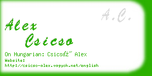 alex csicso business card